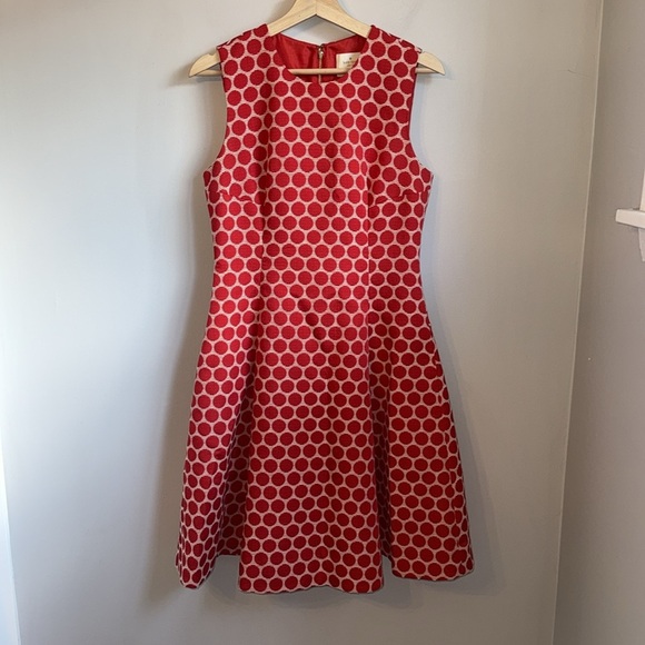 Kate Spade 'cory' dot jacquard fit & flaredress SZ 8 - Picture 4 of 8